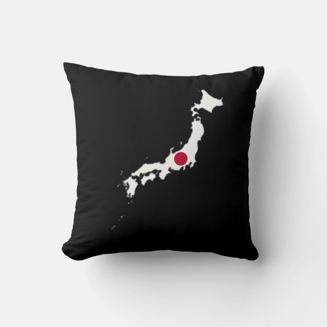 Japan flag on the map cushion (Front)