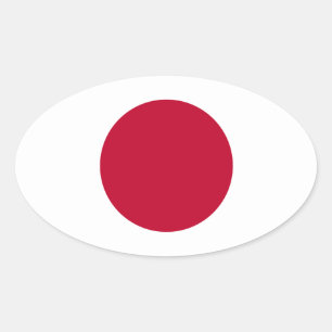 Japan Flag Oval Sticker