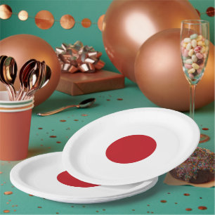 Japan flag paper plate