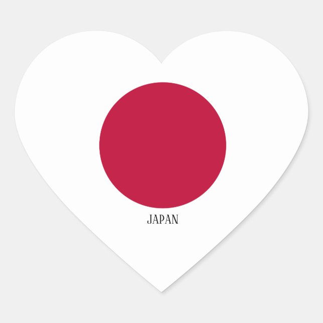 Japan Flag Splendid Patriotic Heart Sticker (Front)