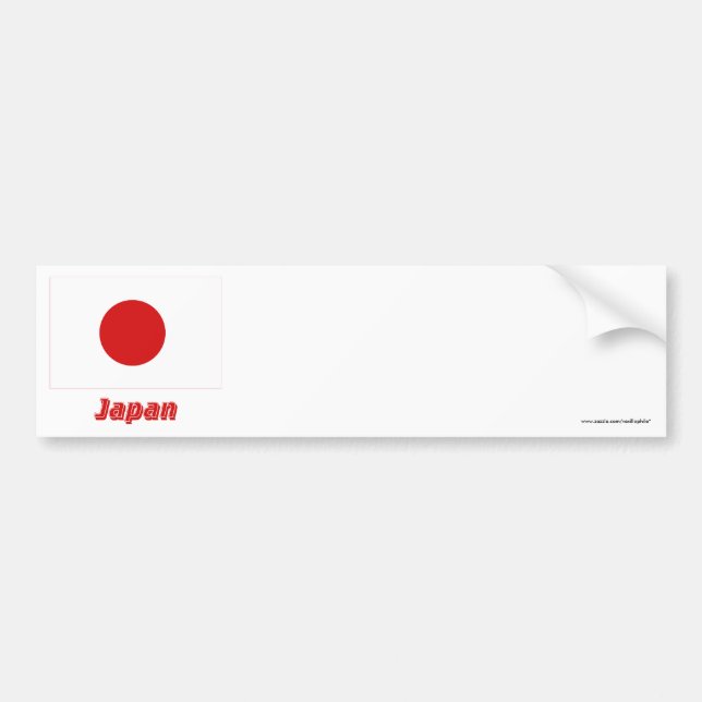 Japan Flag with Name Bumper Sticker (Front)