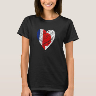 Japan France Heart French Flag Japanese Flag Love T-Shirt