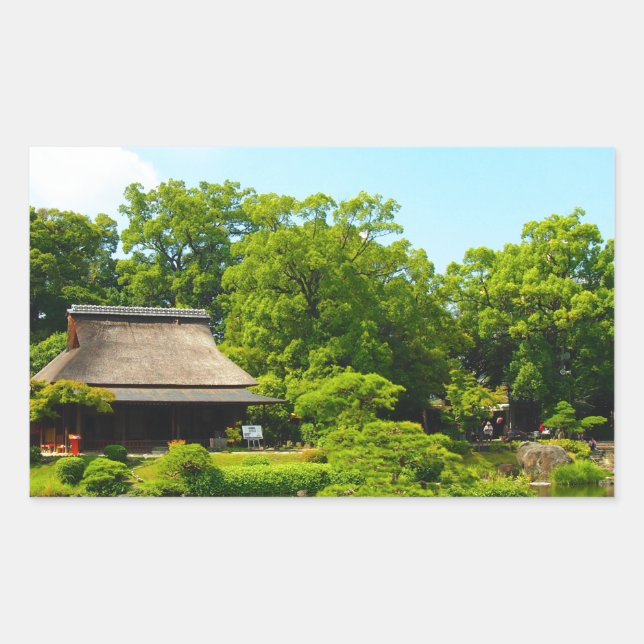 Japan Garden Rectangular Sticker (Front)