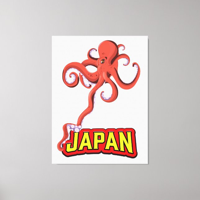 Japan Giant Squid cartoon Canvas Print (Front)