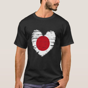 Japan Heart Japanese Flag Japanese Pride T-Shirt
