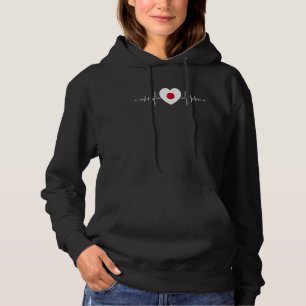 Japan Heartbeat Japanese Flag Japanese  Japan Hoodie