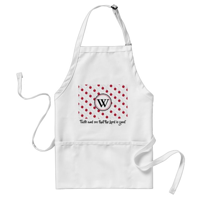 JAPAN HINOMARU Monogram Taste and See Psalm 34:8 Standard Apron (Front)