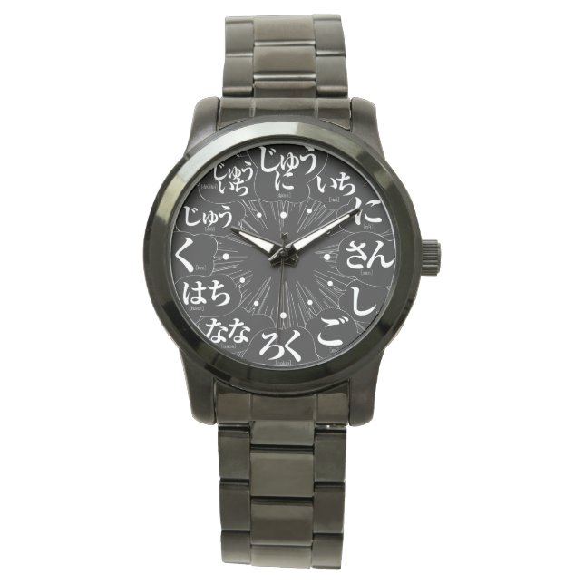 Japan Hiragana MANGA style [black face] Watch (Front)