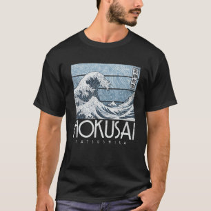 Japan Hokusai Ukiyo-e Japanese Great Wave Off Kana T-Shirt