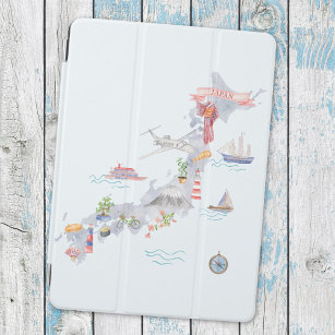 Japan Illustrated Map iPad Air Cover