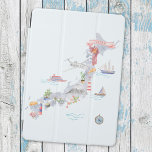 Japan Illustrated Map iPad Pro Cover<br><div class="desc">Dress up your iPad Air with our Japanese Map Cover! Watercolor art stirs wanderlust in kids and travel enthusiasts,  protecting your device with style on your Asian adventures.</div>