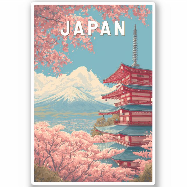 Japan Illustration Travel Art Vintage (Front)