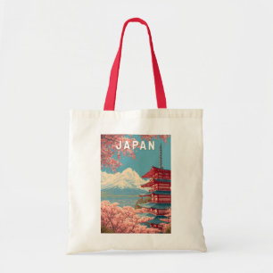 Japan Illustration Travel Art Vintage Tote Bag