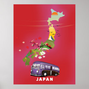 Japan Illustration travel poster. Poster