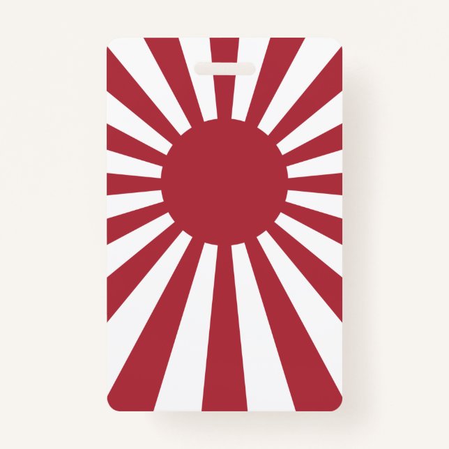 Japan Imperial Rising Sun Flag, Edo to WW2 ID Badge (Front)