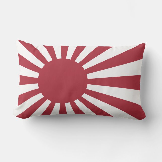 Japan Imperial Rising Sun Flag, Edo to WW2 Lumbar Cushion (Front)