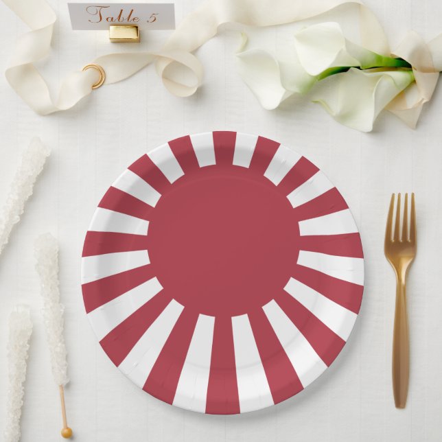 Japan Imperial Rising Sun Flag, Edo to WW2 Paper Plate (Wedding)