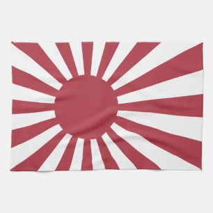 Japan Imperial Rising Sun Flag, Edo to WW2 Tea Towel
