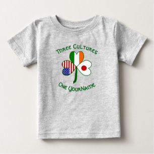 Japan Ireland USA Shamrock Flag Personalised Baby T-Shirt