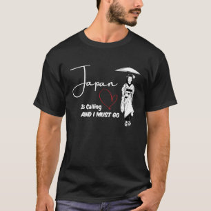 Japan is Calling and I must go Kimono Geisha, Aest T-Shirt