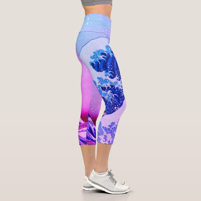 Japan - Japanese Art (Great Wave off Kanagawa)  Ca Capri Leggings (Right)