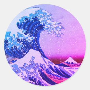Japan - Japanese Art (Great Wave off Kanagawa) Classic Round Sticker