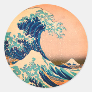 Japan - Japanese Art (Great Wave off Kanagawa) Classic Round Sticker
