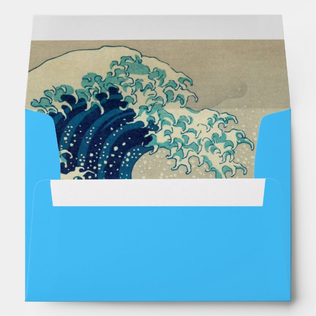 Japan - Japanese Art (Great Wave off Kanagawa) Envelope (Back (Bottom))