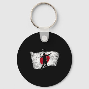 Japan Japanese Flag Badminton Key Ring
