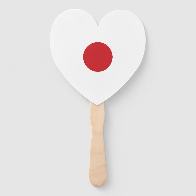 Japan | Japanese Flag Heart Hand Fan (Front)