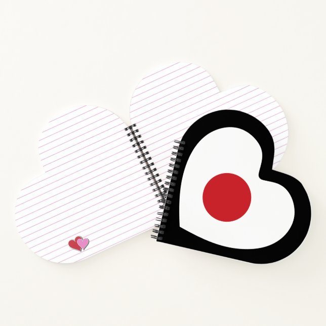 Japan | Japanese Flag Heart Notebook (Inside)