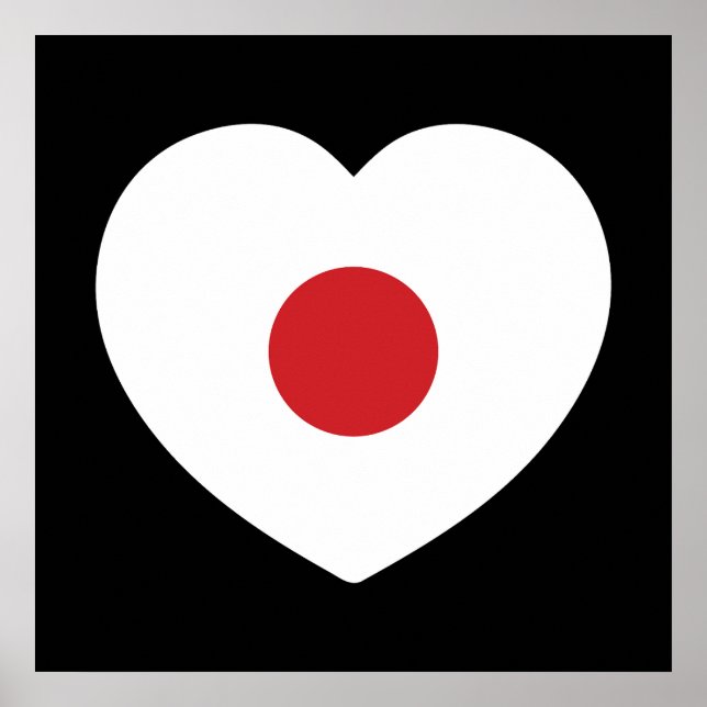 Japan | Japanese Flag Heart Poster (Front)