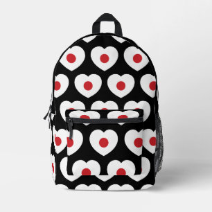 Japan   Japanese Flag Heart Printed Backpack