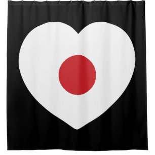 Japan Japanese Flag Heart Shower Curtain