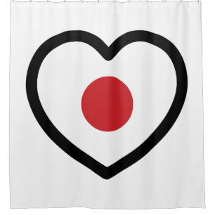 Japan Japanese Flag Heart Shower Curtain