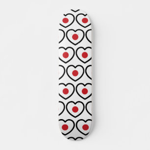 Japan   Japanese Flag Heart Skateboard