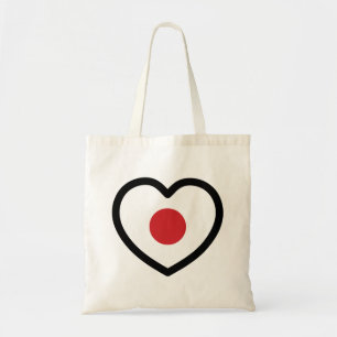Japan   Japanese Flag Heart Tote Bag