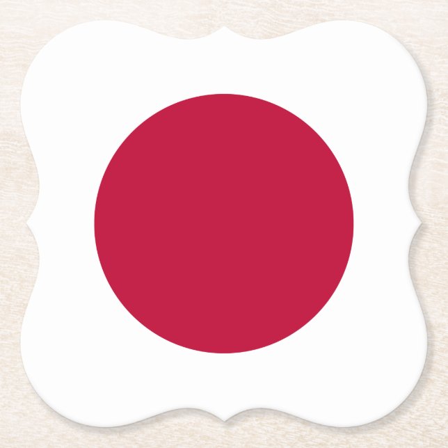 Japan (Japanese) Flag Paper Coaster (Front)