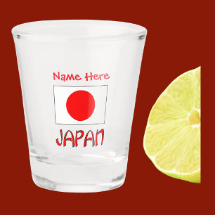 Japan Japanese Flag Red Personalized  Shot Glass