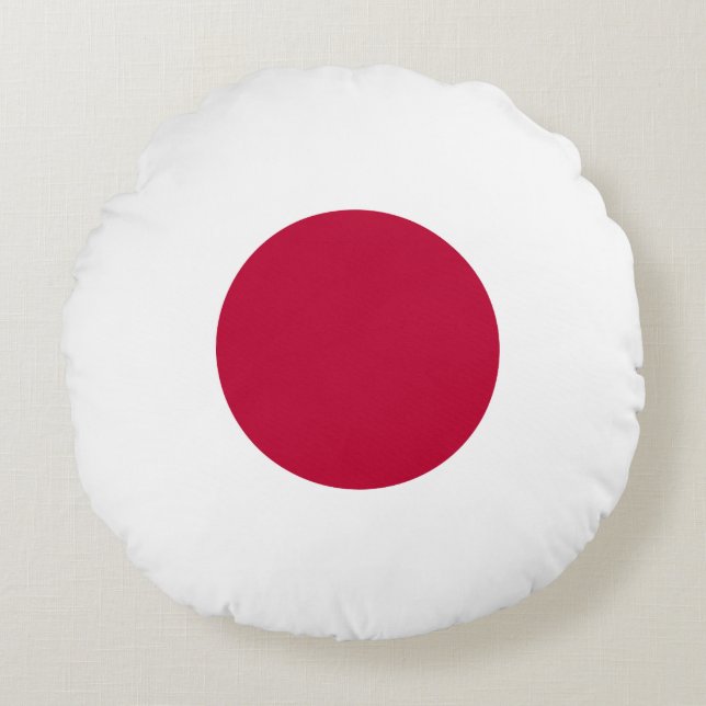 Japan (Japanese) Flag Round Cushion (Front)