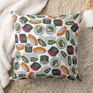 Japan Japanese Food Sushi Maki Rolls Restaurant Cushion