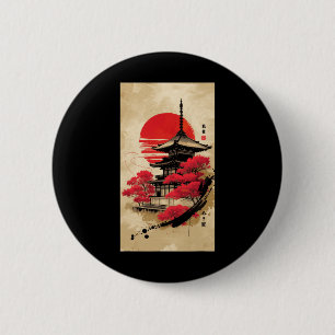 Japan Japanese Kyoto Tokyo Shrine Temple  6 Cm Round Badge