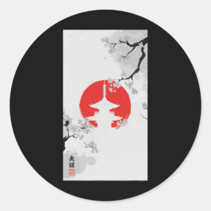 Japan Japanese Kyoto Tokyo Temple Karate Shinjuku Classic Round Sticker