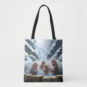 Japan Jigokudani Monkey Park Snow Monkeys Tote Bag