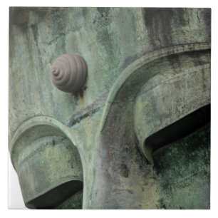 Japan, Kamakura. The Great Buddha of Kamakura, a Tile