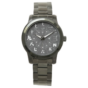 Japan kanji MANGA style [Black face 4] Watch