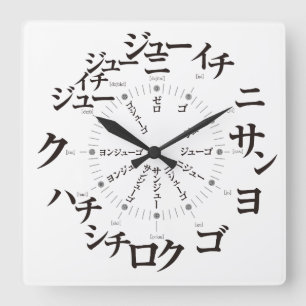 Japan Katakana style [white face] Square Wall Clock