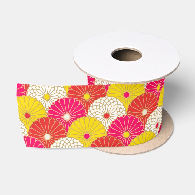 japan kimono pattern ribbon satin ribbon (Spool)