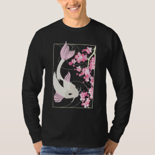 Japan Koi Japanese Fish Cherry Blossom 32 T-Shirt