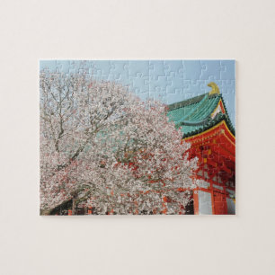 Japan, Kyoto. Cherry blossom of Shinto Jigsaw Puzzle